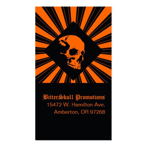 Cool SkullBurst Business Cards (back side)