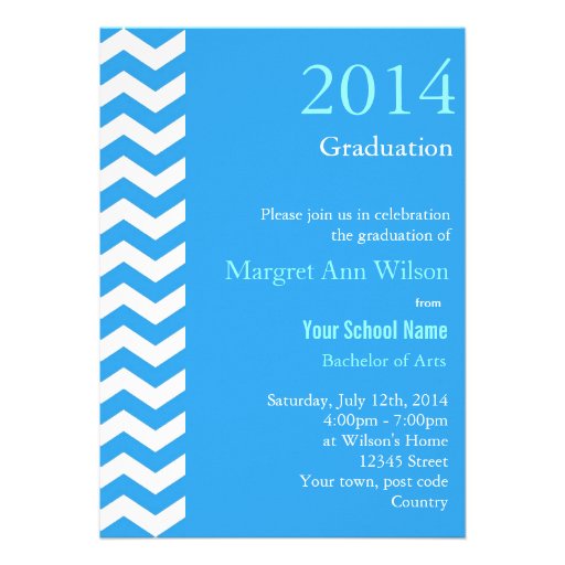 Cool sky blue summer graduation party invite