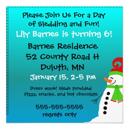 Cool Snowmen Birthday Party Invitation