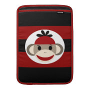 Cool Sock Monkey Red Black MacBook Air Sleeve