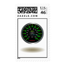 Cool Speedometer Emblem Postage Stamps