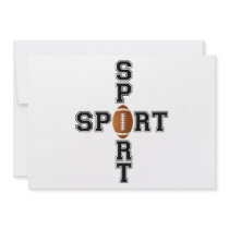 Cool Sport Football Cross Personalized Invite