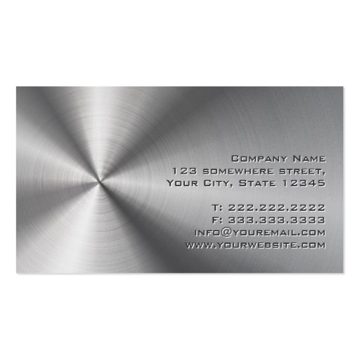 Cool Stainless Steel Attorney Business Card (back side)
