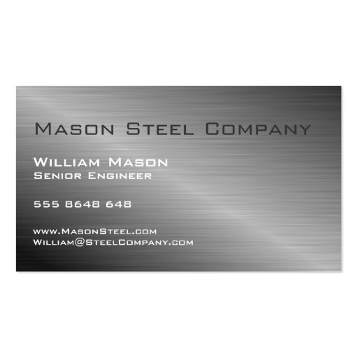 Cool Stainless Steel Effect, Business Card (back side)