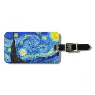 Cool Starry Night Vincent Van Gogh painting Travel Bag Tag