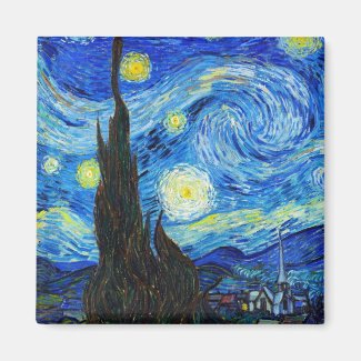 Cool Starry Night Vincent Van Gogh painting Magnets