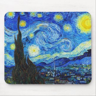 Cool Starry Night Vincent Van Gogh painting Mouse Pad