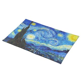 Cool Starry Night Vincent Van Gogh painting Place Mat