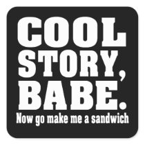 Cool story babe square stickers