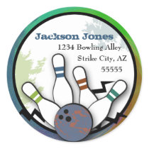 Cool Strike Bowling Address Label stickers