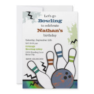 Cool Strike Bowling Invitation invitation