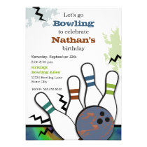 Cool Strike Bowling Invitation invitations
