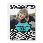 Cool Striped Zebra Princess 2012 Graduation Invite zazzle_invitation