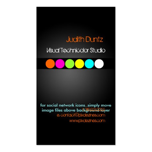 Cool / Stylish fluorescent dots Business Cards (back side)