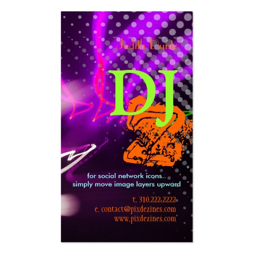 Cool / Stylish neon lights/fluorescent colors Business Card (back side)