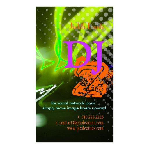 Cool / Stylish neon lights/fluorescent colors Business Card (back side)