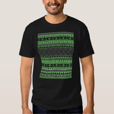 Cool summer trendy neon green grey black Aztec Tee Shirt