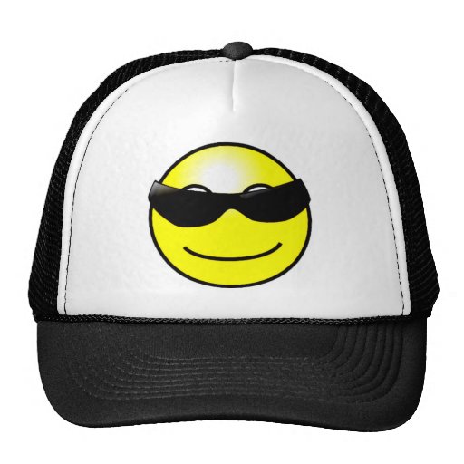Cool Sunglasses Yellow Smiley Face Hat