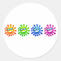 Cool Suns Round Stickers