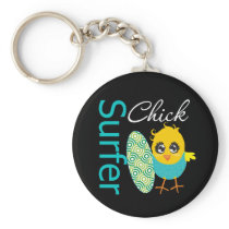Cool Surfer Chick Key Chains