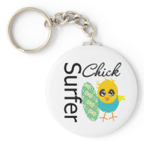 Cool Surfer Chick Key Chain