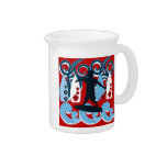 Cool Surfer Dude Surfing Beach Ocean Wave Surf Drink Pitchers