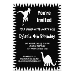 Cool T Rex Dinosaur Birthday Party Invitations
