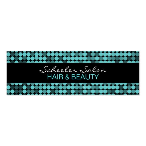 Cool Teal Glam - Custom Skinny Business Card (front side)