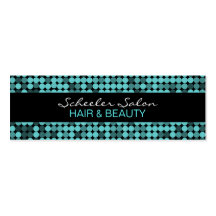 Cool Teal Glam - Custom Skinny Business Card