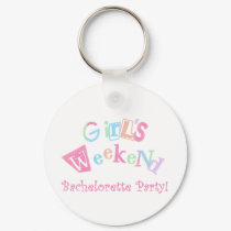 Cool Text Girls Weekend Bachelorette Party keychains