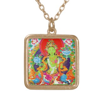 Cool tibetan thangka green tara god tattoo necklaces
