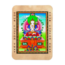 Cool tibetan thangka Shadakshari Avalokiteshvara Rectangular Magnets