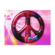 Cool Tie Dye Space Nebula Peace Sign postcards by MidnightDreamer Cool Tie Dye Space Nebula Peace Sign postcards