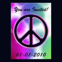 Cool Tie Dyed Peace Invitations invitations