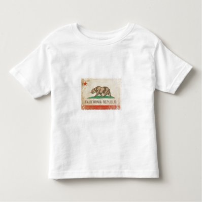 Cool Toddler Tee Distressed Flag from California