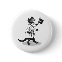 Cool Top Hat Cat buttons