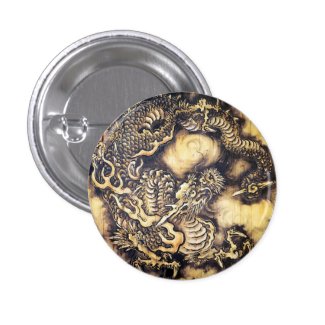 Cool traditional japanese oriental dragon wood art pin