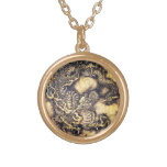 Cool traditional japanese oriental dragon wood art personalized necklace