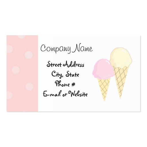 Cool Treats Business Card (front side)