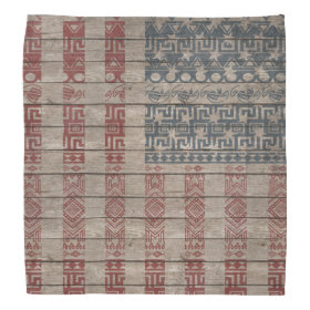Cool trendy America flag Aztec tribal pattern Bandana