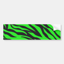 Cool Trendy Neon Lime Green Zebra Stripes Pattern Bumper Stickers