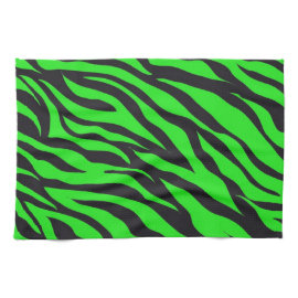 Cool Trendy Neon Lime Green Zebra Stripes Pattern Towels