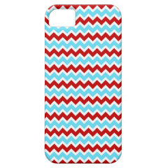 Cool Trendy Teal Turquoise Red Chevron Zigzags iPhone 5 Case