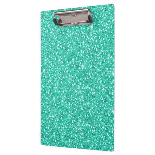 Cool trendy vibrant neon light blue faux glitter clipboard Zazzle