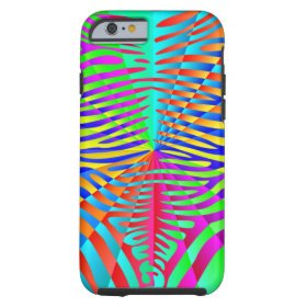 Cool trendy Zebra pattern colorful rainbow stripes Tough iPhone 6 Case