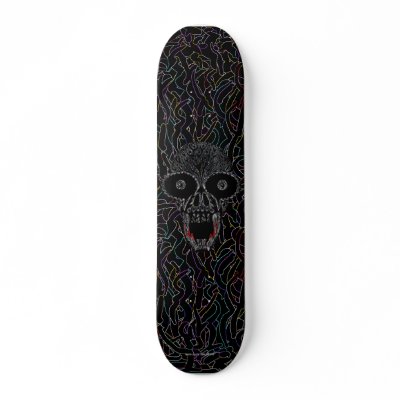 Cool tribal vampire skull graphic skateboard by vitaliy