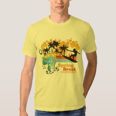 Cool tropical surfing spring break men&#39;s t-shirt