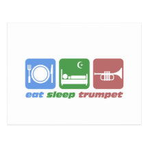 Cool trumpet player post card