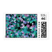 Cool Turquoise Star Pattern - Rock chick style Postage Stamps