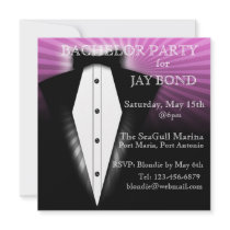 Cool Tuxedo Bachelor Party Cool Invitation